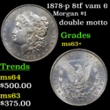 1878-p 8tf vam 6 Morgan Dollar $1 Grades Select+ Unc