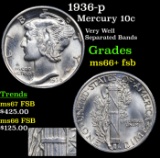 1936-p Mercury Dime 10c Grades GEM++ FSB