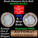 Buffalo Nickel Shotgun Roll in Old Bank Style 'Automat Horn & Hardart' Wrapper 1916 & d Mint Ends