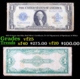 1923 $1 large size Blue Seal Silver Certificate, Fr-237 Signatures of Speelman & White Grades vf+