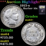 ***Auction Highlight*** 1915-s Barber Dime 10c Graded Select+ Unc By USCG (fc)