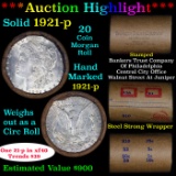 ***Auction Highlight*** Full solid date 1921-P Morgan silver $1 roll, 20 coins (fc)
