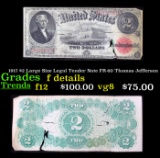 1917 $2 Large Size Legal Tender Note FR-60 Thomas Jefferson Grades f details