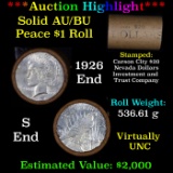 ***Auction Highlight*** AU/BU Slider Shotgun Nevada Invest & Trust Co Peace $1 Roll 1926 & S Ends Vi