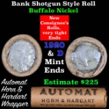 Buffalo Nickel Shotgun Roll in Old Bank Style 'Automat Horn & Hardart' Wrapper 1920 & d Mint Ends