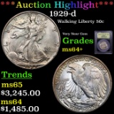 ***Auction Highlight*** 1929-d Walking Liberty Half Dollar 50c Graded Choice+ Unc By USCG (fc)