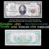 1929 $20 National Currency 'The US national Bank Of portland, OR' Low Serial # Serial # 896 Grades v