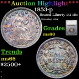 ***Auction Highlight*** 1853-p Seated Liberty Half Dime 1/2 10c Graded ms66 By SEGS (fc)