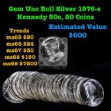 ***Auction Highlight*** Full roll of Bi-Centennial 1976-s Silver Kennedy 50c, 20 Coins total Kennedy