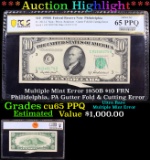 ***Auction Highlight*** PCGS Multiple Mint Error 1950B $10 FRN Philidelphia, PA Gutter Fold & Cuttin