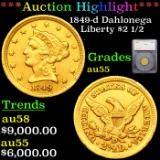 ***Auction Highlight*** 1849-d Dahlonega Gold Liberty Quarter Eagle $2 1/2 Graded au55 By SEGS (fc)