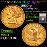 ***Auction Highlight*** 1900-p Gold Liberty Half Eagle $5 Graded Choice Unc By USCG (fc)