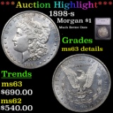 ***Auction Highlight*** 1898-s Morgan Dollar $1 Graded ms63 details By SEGS (fc)