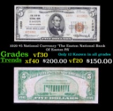 1929 $5 National Currency 'The Easton National Bank Of Easton PA' Type 2 Grades vf++