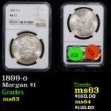 NGC 1899-o Morgan Dollar $1 Graded ms63 By NGC