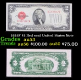 1928F $2 Red seal United States Note Grades Select AU