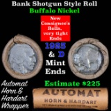 Buffalo Nickel Shotgun Roll in Old Bank Style 'Automat Horn & Hardart' Wrapper 1923 & D Mint Ends