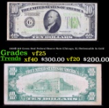 1928B $10 Green Seal Federal Reseve Note (Chicago, IL) Redeemable In Gold Grades vf+
