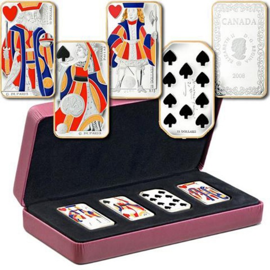 ***Auction Highlight*** Royal Canadian Mint Sterling Silver Playing Card Money Set in Box w/ COAs