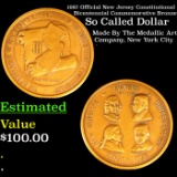 1987 Official New Jersey Constitutional Bicentennial Commemorative Bronze So Called Dollar Grades