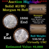 ***Auction Highlight***  AU/BU Slider Brinks Shotgun Morgan $1 Roll 1886 & P Ends Virtually UNC (fc)