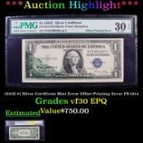 ***Auction Highlight*** 1935E $1 Silver Certificate Mint Error Offset Printing Error FR-1614 Graded
