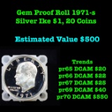 ***Auction Highlight*** Full Roll Gem Proof 1971-s Silver Eisenhower 'Ike' Dollars. 20 Coins  Eisenh