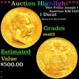 ***Auction Highlight*** 1915 Franz Joseph I Austrian KM-2267 1 Ducat Grades Select Unc (fc)