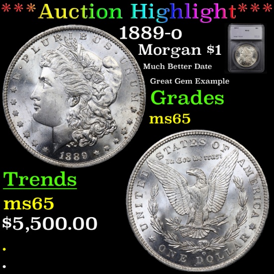 ***Auction Highlight*** 1889-o Morgan Dollar $1 Graded ms65 By SEGS (fc)