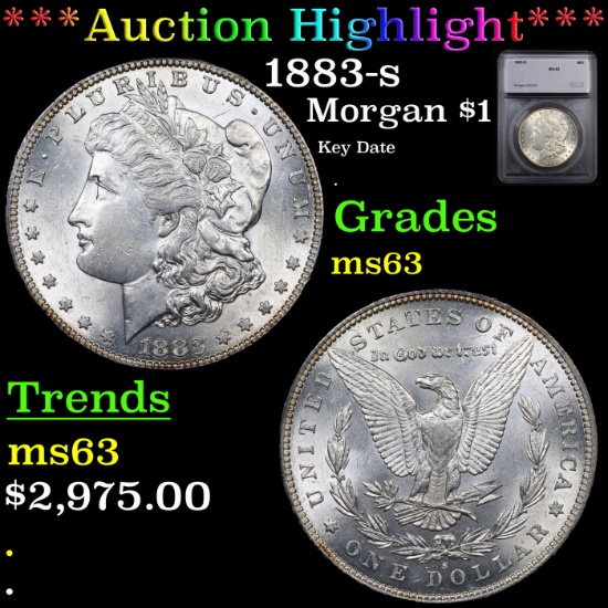 ***Auction Highlight*** 1883-s Morgan Dollar $1 Graded ms63 By SEGS (fc)
