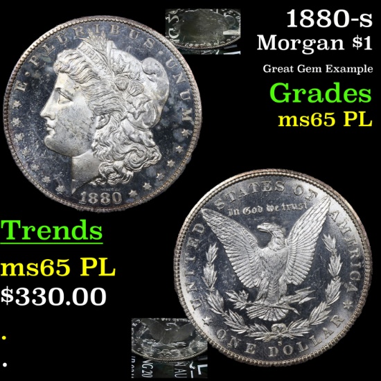 1880-s Morgan Dollar $1 Grades GEM Unc PL