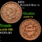 1851 Braided Hair Large Cent 1c Grades Choice AU/BU Slider RB