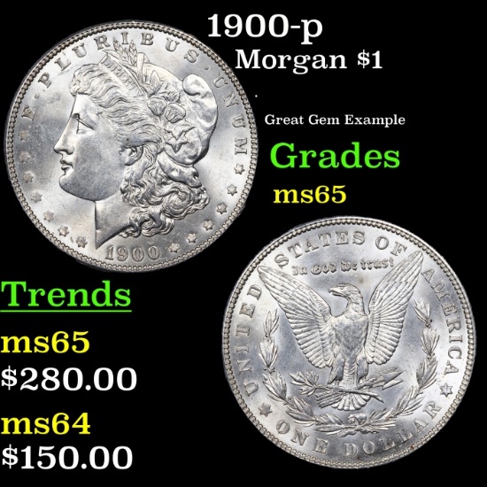 1900-p Morgan Dollar $1 Grades GEM Unc