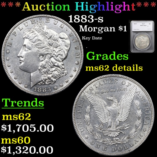 ***Auction Highlight*** 1883-s Morgan Dollar $1 Graded ms62 details By SEGS (fc)