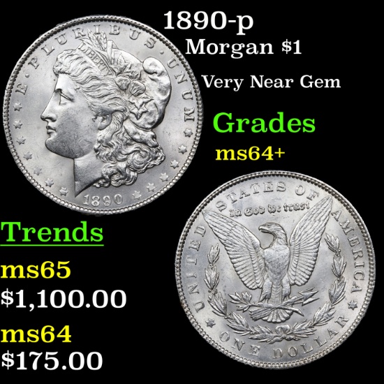 1890-p Morgan Dollar $1 Grades Choice+ Unc