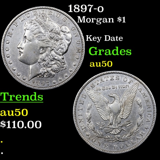 1897-o Morgan Dollar $1 Grades AU, Almost Unc