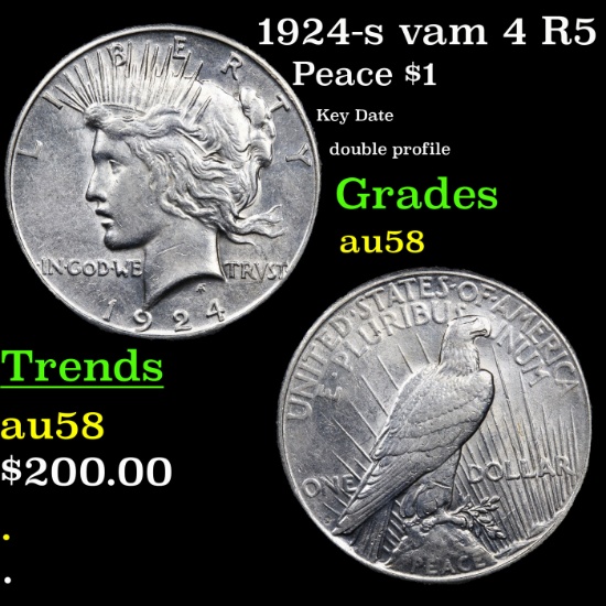 1924-s vam 4 R5 Peace Dollar $1 Grades Choice AU/BU Slider