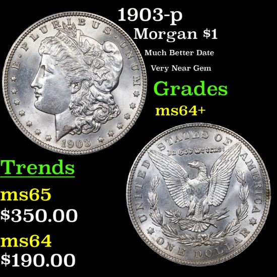 1903-p Morgan Dollar $1 Grades Choice+ Unc