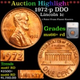 ***Auction Highlight*** 1972-p DDO Lincoln Cent 1c Graded ms66+ rd By SEGS (fc)