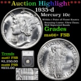 ***Auction Highlight*** 1935-d Mercury Dime 10c Graded ms66+ FSB By SEGS (fc)