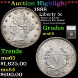 ***Auction Highlight*** 1888 Liberty Nickel 5c Graded ms65 By SEGS (fc)