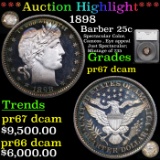 Proof ***Auction Highlight*** 1898 Barber Quarter 25c Graded pr67 dcam By SEGS (fc)