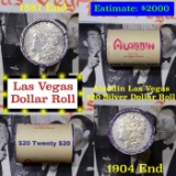 ***Auction Highlight*** Full Morgan/Peace Casino Las Vegas Aladdin silver $1 roll $20, 1887 & 1904 e