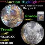 ***Auction Highlight*** 1886-p Rainbow Toned Morgan Dollar $1 Graded ms66+ By SEGS (fc)