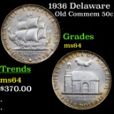 1936 Delaware Old Commem Half Dollar 50c Grades Choice Unc