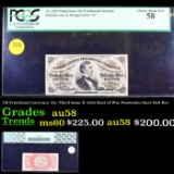 PCGS US Fractional Currency 25c Third Issue fr-1292 Bust of Wm Fessenden Rare Red Rev Graded au58 By