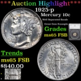 ***Auction Highlight*** 1925-p Mercury Dime 10c Graded ms65 FSB By SEGS (fc)