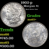 1902-p Morgan Dollar $1 Grades GEM+ Unc
