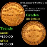 1863 Albany F-NY-OIO-G-1a Civil War Token 1c Grades AU Details