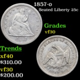 1857-o Seated Liberty Quarter 25c Grades vf++